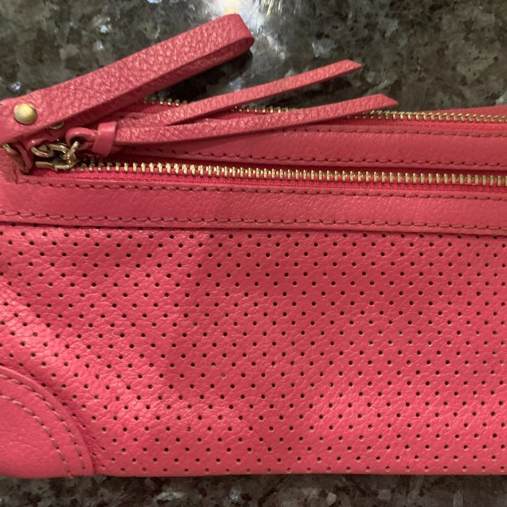 Banana Republic Pink Leather Wristlet/Clutch